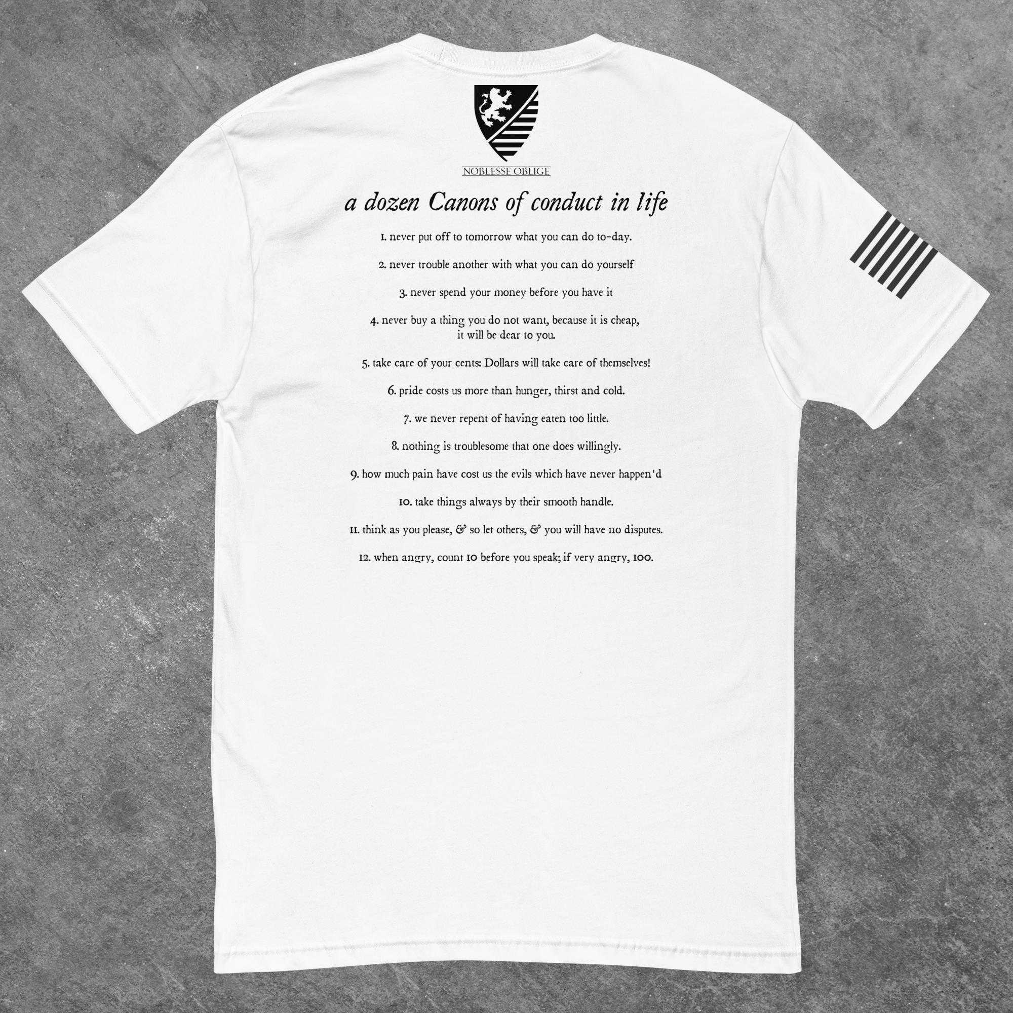 Jefferson's 12 Canons of Conduct - Men's Fitted T-Shirt - Noblesse Oblige Apparel