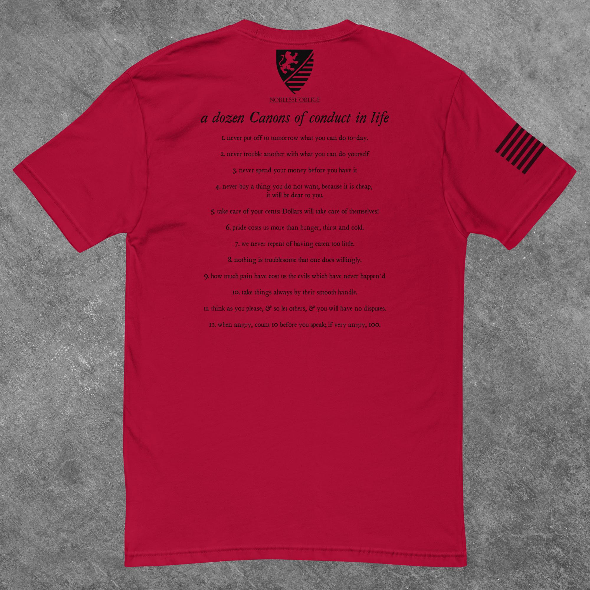 Jefferson's 12 Canons of Conduct - Men's Fitted T-Shirt - Noblesse Oblige Apparel