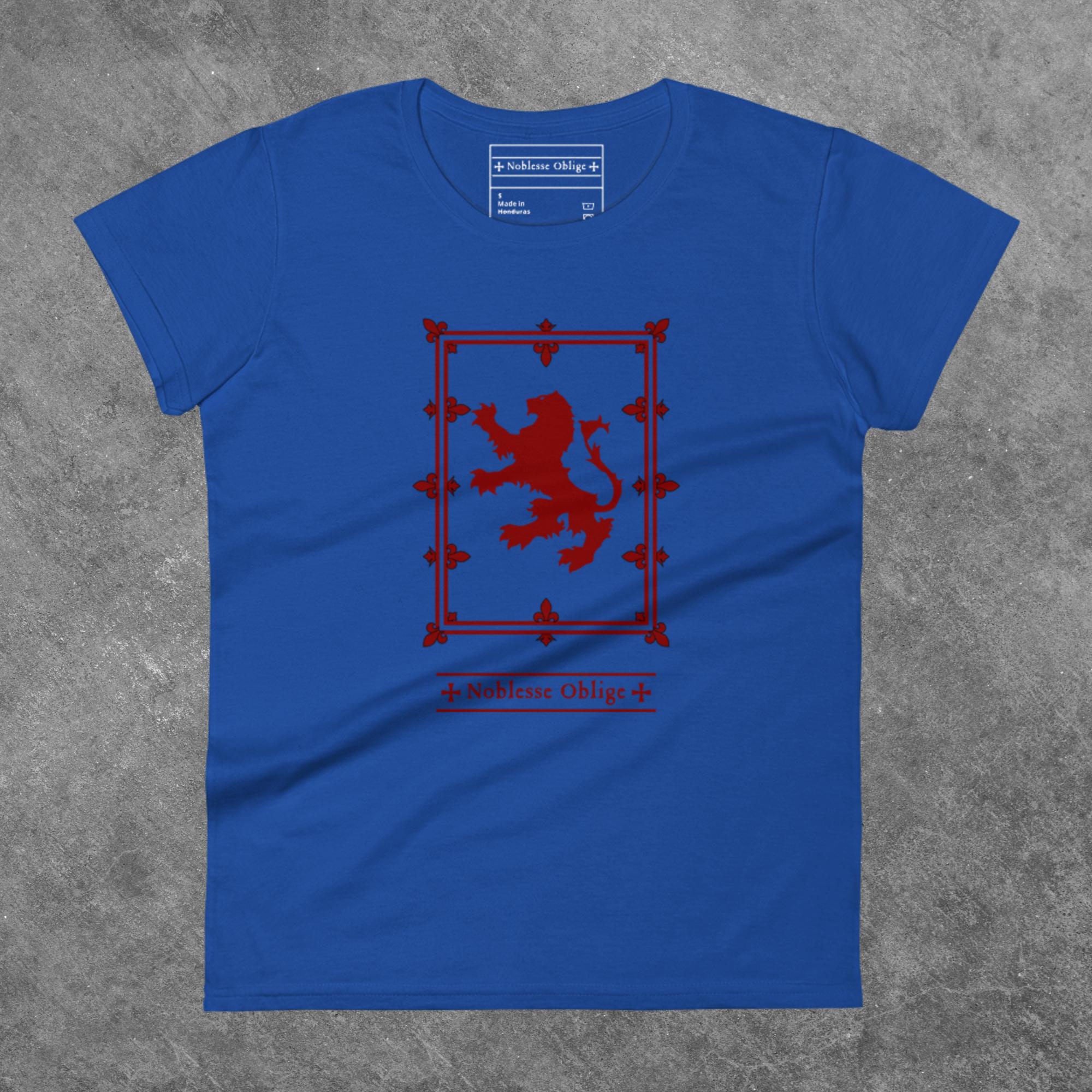 Lion Rampart of Scotland - Women's Fitted T-Shirt - Noblesse Oblige Apparel