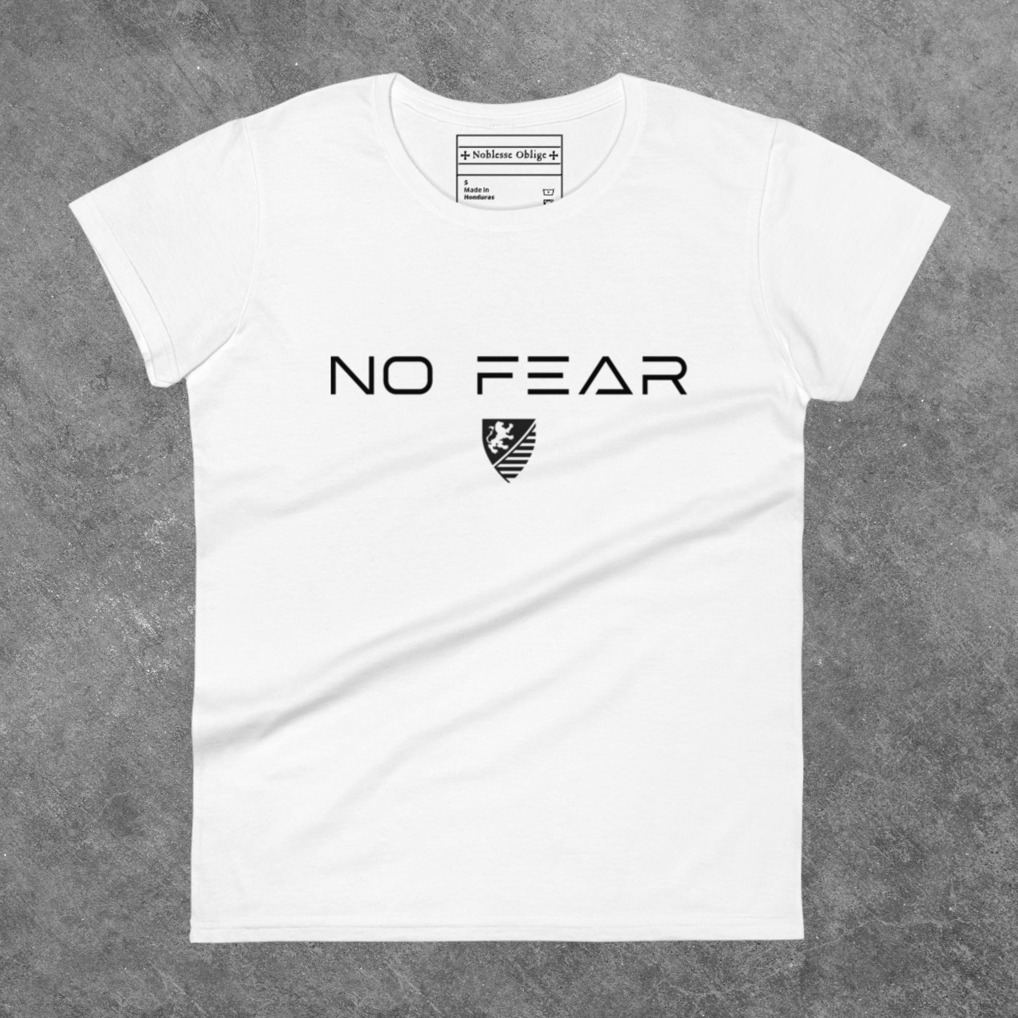 No Fear - Women's Fitted T-Shirt - Noblesse Oblige Apparel