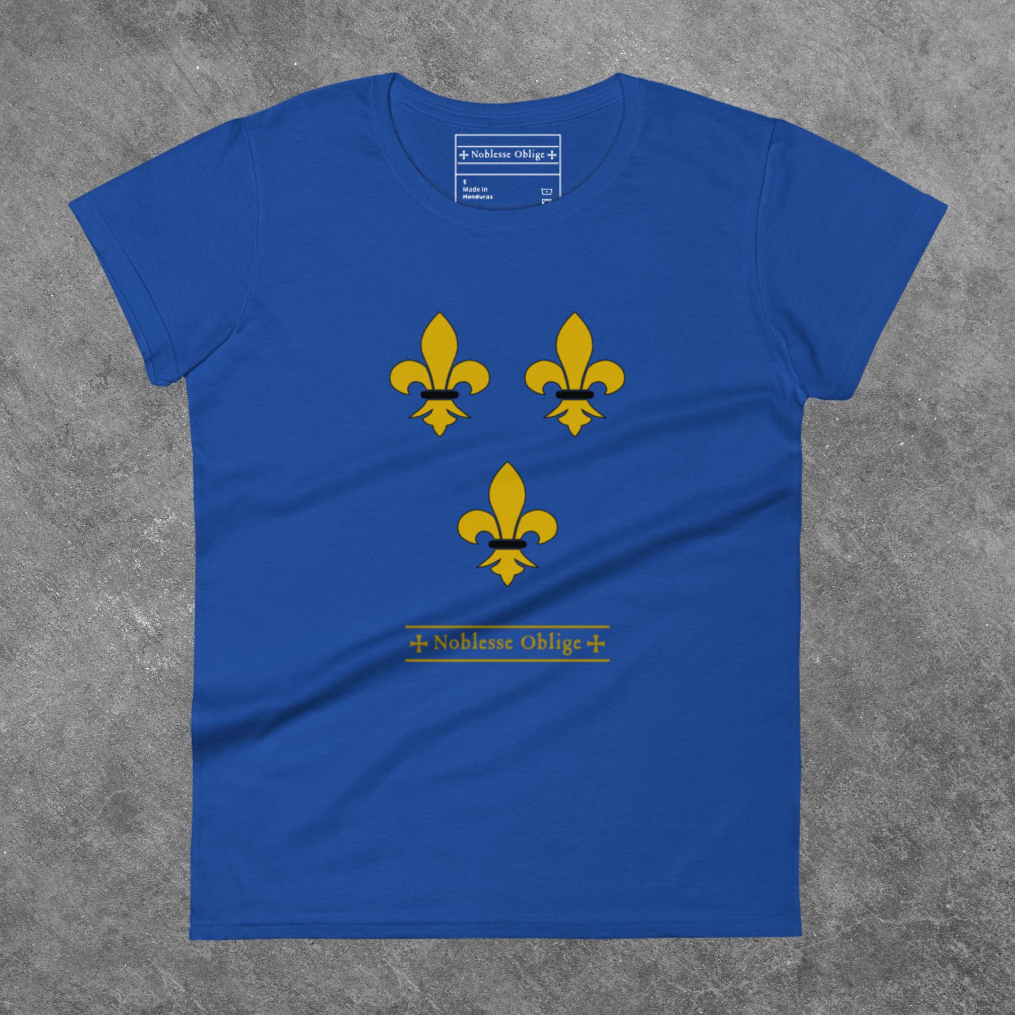 The Arms of France - Women's Fitted T-Shirt - Noblesse Oblige Apparel