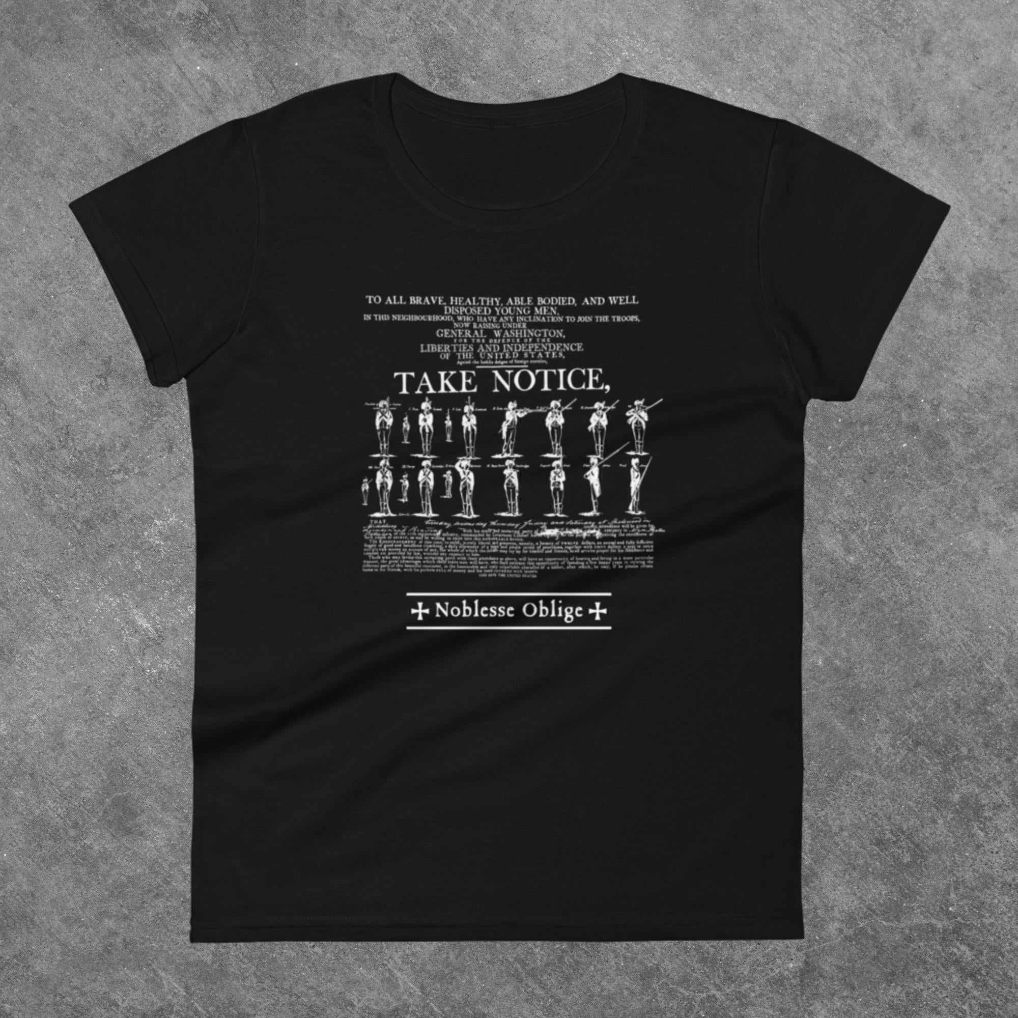 Washington's Call to Arms - Women's Fitted T-Shirt - Noblesse Oblige Apparel